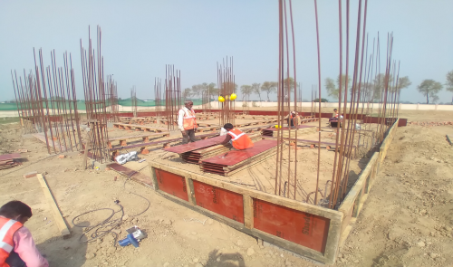 Director’s residence – Column casting work in completed soil filling work in completed 09.03.2021