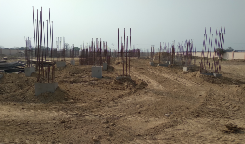 Professor’s residence – Raft RCC work Completed column casting work in completed soil filling work in completed 09.03.2021