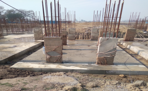 Hostel Block H6 – Raft RCC work Completed column casting work in completed 23.02.2021