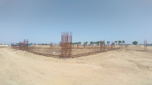 Dinning block – column casting work in completed soil filling work in progress grid slab works in progress 12.04.2021