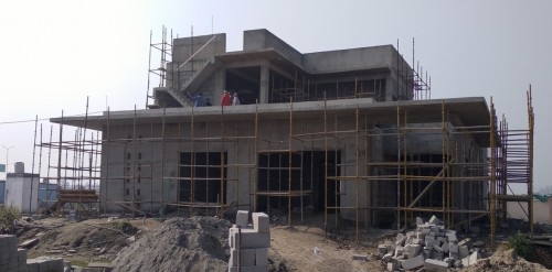 Director’s residence – Block work in progress Plaster work in progress. - 01.02.2022.jpg