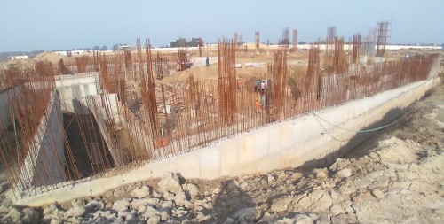 AUDITORIUM - RCC Shear Wall & Column casting work in progress & Soil filling work in progress  08.02.2022.jpg