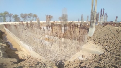 AUDITORIUM - RCC Shear Wall & Column casting work in progress &  Soil filling work in progress  15.03.2022.jpg