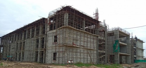 Academic block A,B,C pit  – A block 3rd floor slab casting completed. Block work & plaster work in  progress. Ground floor kota work in progress..jpg
