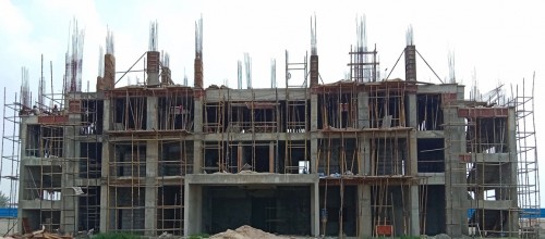 Hostel for Married Students – 3rd floor slab completed . 4rth floor Column  steel work in process. Block & plaster work in progress 23.08.2022.jpg