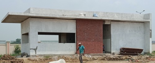 WAITING ROOM –  Plaster work is completed. Exposed brick work in progress 23.08.2022.jpg