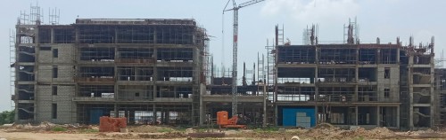 Faculty & Admin block – A Part 4TH  FLOOR slab casting completed, 5th floor column Steel  work in progress . B Part terrace slab casting completed . 23.08.2022.jpg