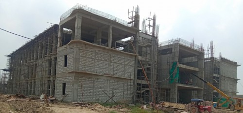 Academic block A,B,C pit  – A block 3rd floor slab casting completed. Block work & plaster work in  progress. Ground floor kota work in progress..jpg