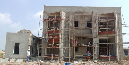 Director’s residence – Block & Plaster work is completed. Putty work is in  progress. Exposed brick work in progress. 13.09.2022.jpg
