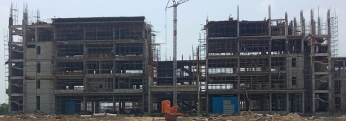 Faculty & Admin block – A Part 5th floor slab shuttering work in progress. B Part terrace slab casting completed . 13.09.2022.jpg