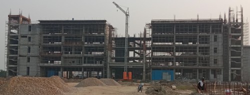 Faculty & Admin block – A Part & B Part terrace slab casting completed. Lift wall casting work in progress. Electrical & fire fighting work in progress, Block work in progress.jpg