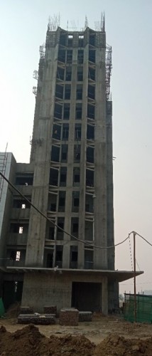 Hostel Block H7- 12th-floor wall steel binding work in progress. Plaster and fire fighting work in progress.jpg