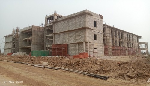 Academic block A,B,C pit – Plaster work in  progress. Ground floor Tile work in progress. Exposed brick work in progress..jpg