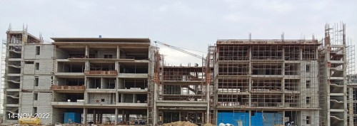 Faculty & Admin block – A Part & B Part terrace slab casting completed. Lift wall casting work in progress. Electrical & fire fighting work in progress, Block work in progress.