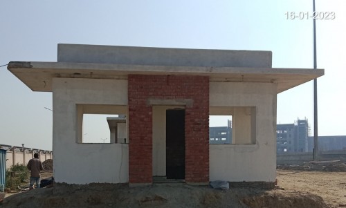 GUARD HUT- . Exposed brick work is completed.