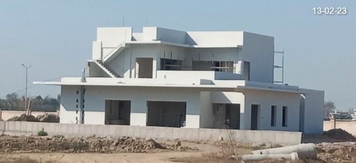 Director’s residence –Paint (Exterior texture) work in progress.Roof waterproofing work in progress.
