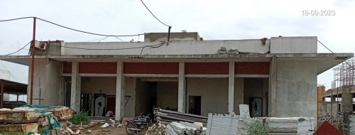 HEALTH CENTRE- Roof waterproofing work has been completed, and roof tile work is in progress.