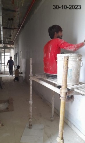 Hostel Block H5 (Internal)– Aluminum framework and false ceiling work in progress.