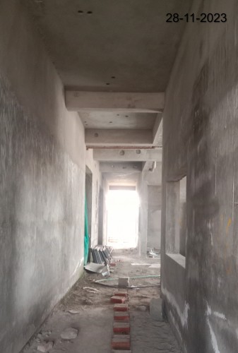 Hostel for Married Students – Internal plaster work in progress.