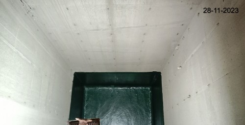 Hostel Block H3 –Floor tile work in progress. Exterior paint work in progress. Lift shaft water proofing work in progress.