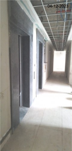 Hostel Block H7 (Internal)- Floor tile work in progress. Staircase kota stone work in progress.  Plumbing work in progress