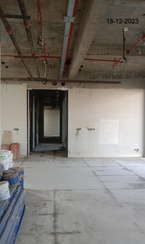 Hostel Block H7 (Internal)- Floor tile work in progress. Staircase kota stone work in progress.  Plumbing work in progress.