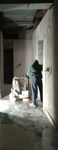 Dining block (Internal)– Electrical wiring work in progress. Kota stone grinding work in progress.