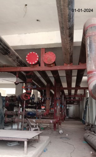 HVAC PLANT ROOM (Internal)- Two cooling tower installation work is completed.