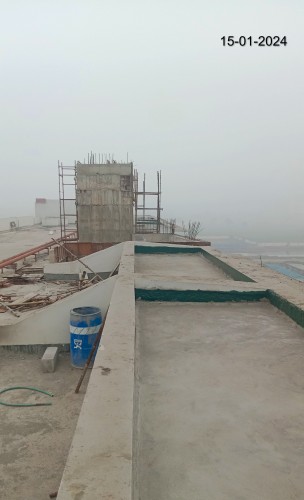 Faculty _ Admin block (Internal)- Terrace waterproofing work in progress.