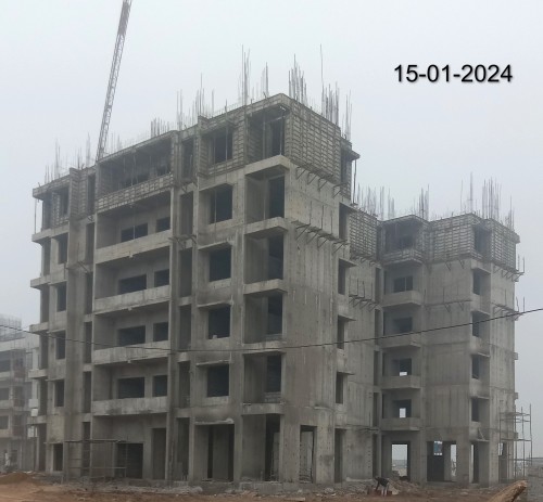 Non-Teaching Staff Residence – 5th-floor slab steel binding and shuttering work completed. Electrical Conducting work is completed, and block work is in progress.