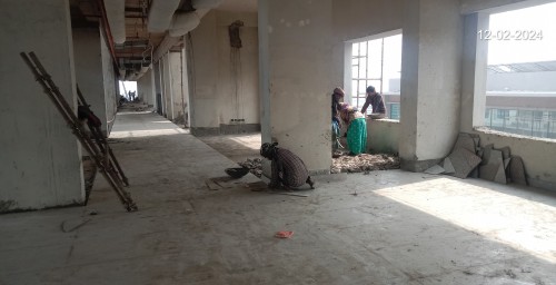 Faculty & Admin block (Internal)-  Tile work in progress.