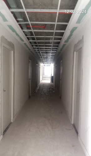 Hostel Block H4 (Internal)–Electrical fitting installation work in progress.