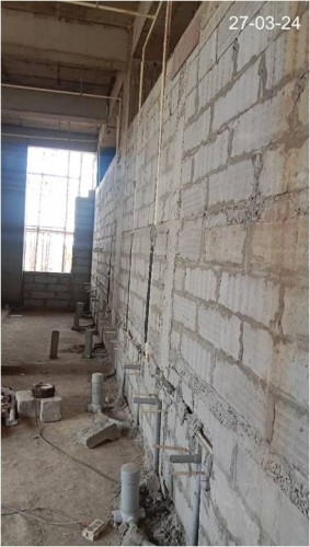 SPORTS COMPLEX (Internal)–Ground floor slab casting work is completed. 
