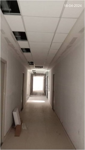 Hostel Block H5 (Internal)–Electrical wiring and testing work is in progress. Ceiling tile laying work in progress. Fire pipeline testing work in progress. 