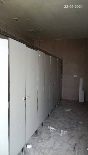 Academic Block- (Internal)-  Toilet partition work in progress. 