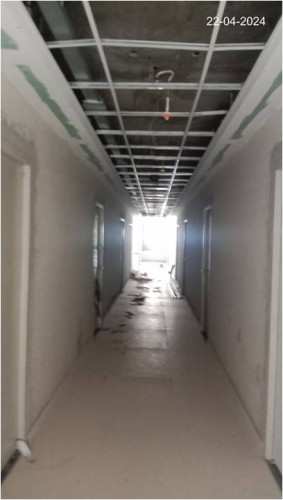 Hostel Block H4 (Internal)–Electrical fitting installation work in progress. 