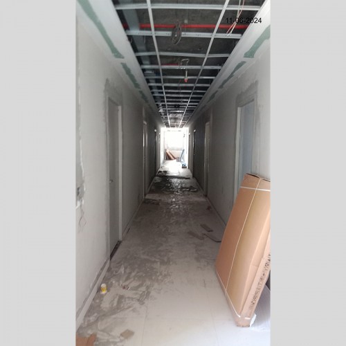 Hostel Block H4 (Internal)–Electrical fitting installation work in progress. Plaster work in progress.