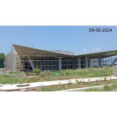 Auditorium –Plaster work in progress. External paint work in progress. Terrace tile work in progress.