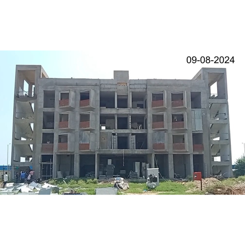 Hostel for Married Students –Floor Tile  work in progress. Block work in progress.