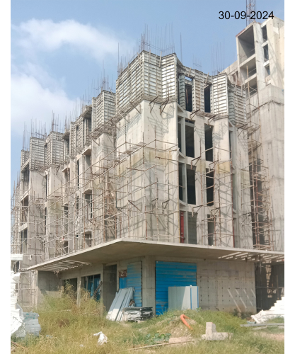 Hostel Block H1 (Internal) –4 rth floor Steel Binding and shuttering work in progress.