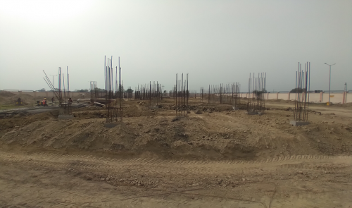 Professor’s residence – Raft RCC work Completed column casting work in completed soil filling work in completed 15.03.2021