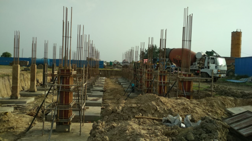 HVAC PLANT ROOM -  Footing casting work in completed column casting works in progress 22.03.2021