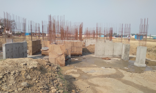 Hostel Block H7- Raft RCC column casting &shear wall work in completed 09.03.2021