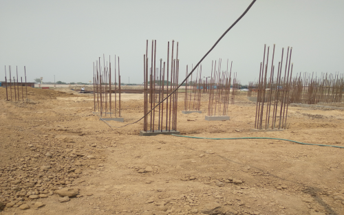 Hostel Block H6 - column casting work in completed soil filling work completed 04.05.2021