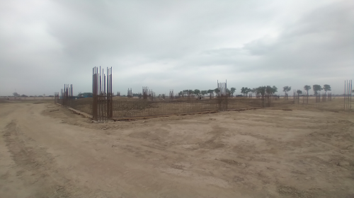Dinning block – column casting work in completed soil filling work in progress grid slab works in progress 05.04.2021
