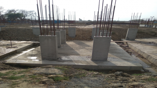 Hostel Block H6 – Raft RCC work Completed column casting work in completed 22.03.2021
