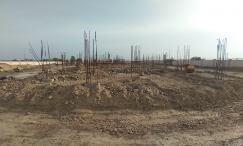 Professor’s residence – Raft RCC work Completed column casting work in completed soil filling work in completed 22.03.2021