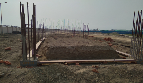 WAITING ROOM - RCC footing in complete column casting work in completed 09.03.2021