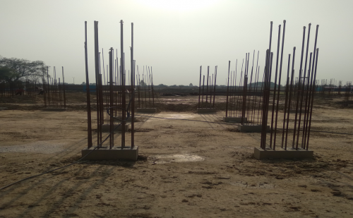Hostel Block H6 - column casting work in completed soil filling work completed 11.05.2021