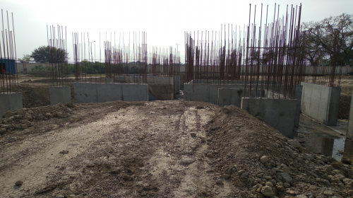Hostel Block H1 – layout work in completed column casting work in progress 22.03.2021